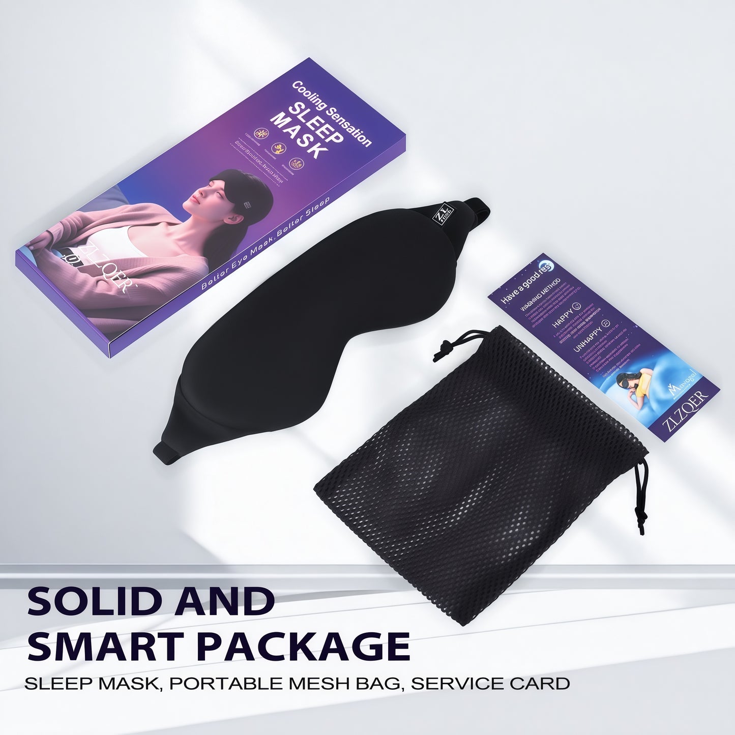 Cotton Sleep Mask - Ice Silk  Eye Mask  Light Blockout 100% | ZLZQER