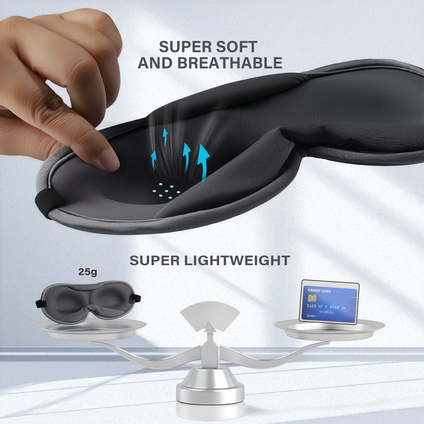 3D Sleep Mask - Blackout Eye Mask for Side Sleepers  Ultra-Thin&Breathable&Lightweight| ZLZQER